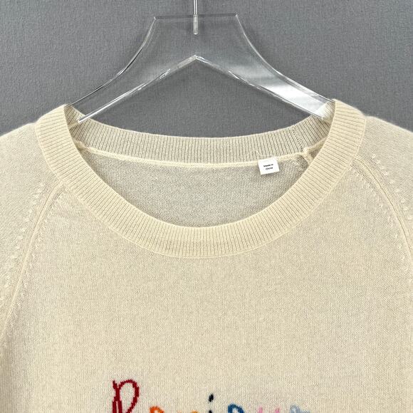 CHINTI AND PARKER Bonjour Cashmere Sweater Womens Large Cream Crew Neck FLAWED - Picture 5 of 16
